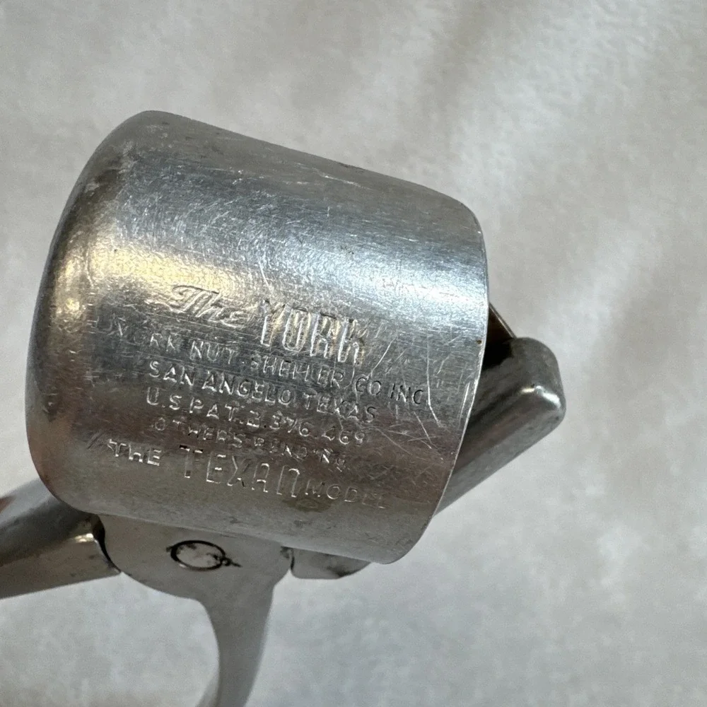 Vintage YORK style aluminum‎ nut Cracker sheller with fixed shield 7.25